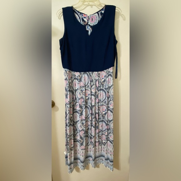 Talbots 8P Blue & Pink Paisley Maxi Dress - Picture 8 of 9